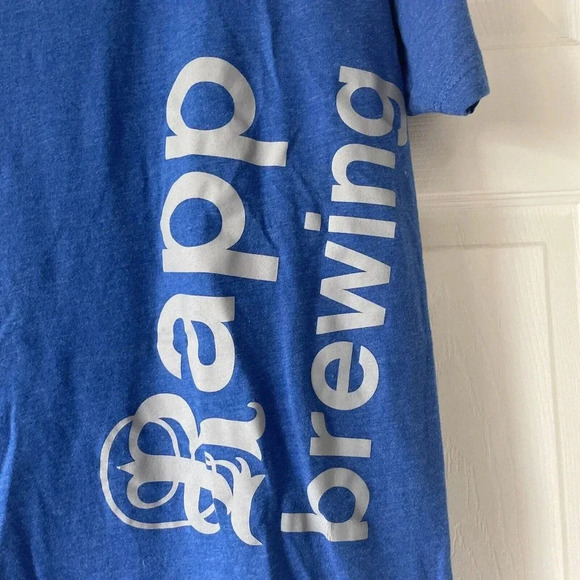 Rapp Brewing Mens T Shirt Sz L Craft Beer Tampa Bay Florida Blue Award Logo Fun - Picture 2 of 9